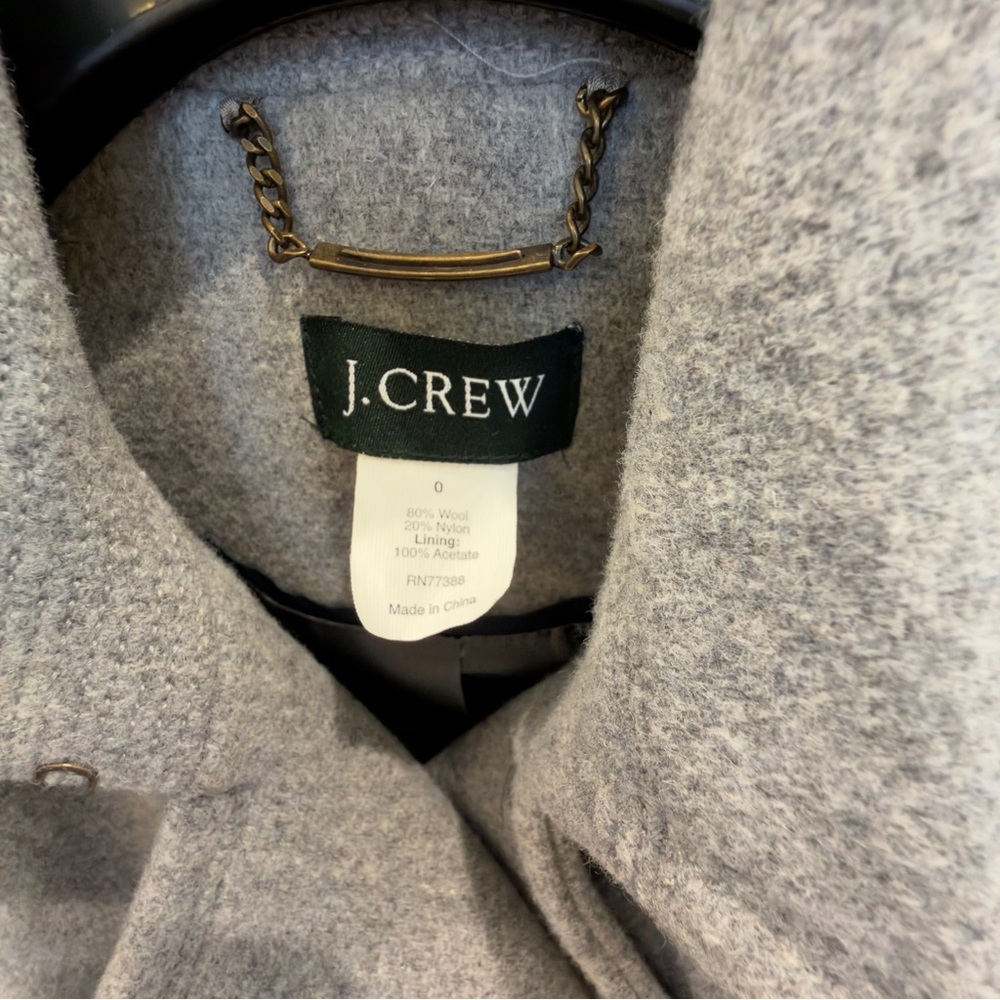 J. Crew Boulevard Wool Stadium-Cloth Trench Coat - Sz 0 - Picture 4 of 12